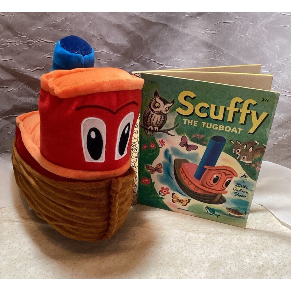 Scuffy the Tugboat Little Golden Book 8th Printing 1955 & Plush Kohls Cares Boat